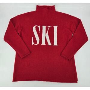 Cupcakes and Cashmere SKI Sweater – Red Knit XL Minimalist Preppy